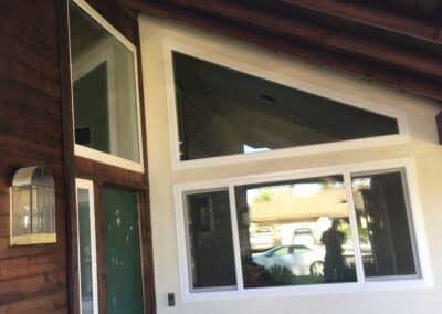 corner window installation residential home exterior